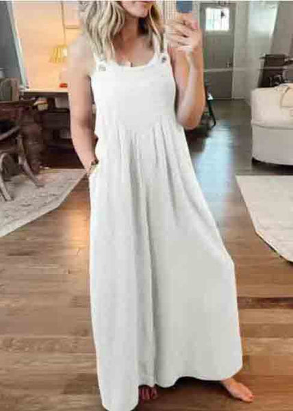 Wrinkled Size Jumpsuits Summer Plus Linen Overalls Oversized FashionChic