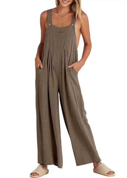 Wrinkled Size Jumpsuits Summer Plus Linen Overalls Oversized FashionChic