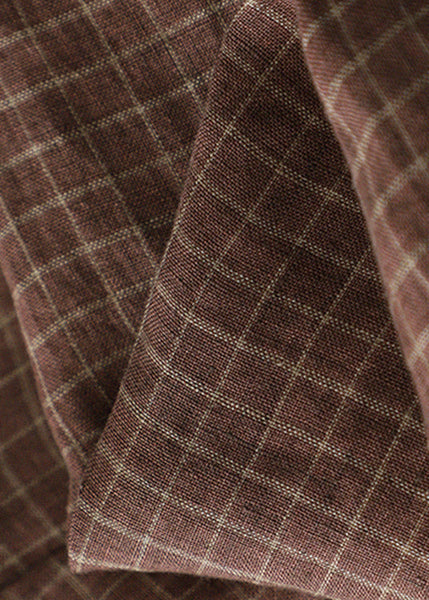 Plus Size Plaid Pockets Elastic Waist Linen Crop Pants Summer AU1035 MZF-240903