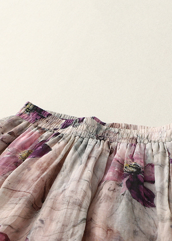 Plus Size Pockets Print Elastic Waist Cotton Lantern Pants Summer WW1032 Ada Fashion