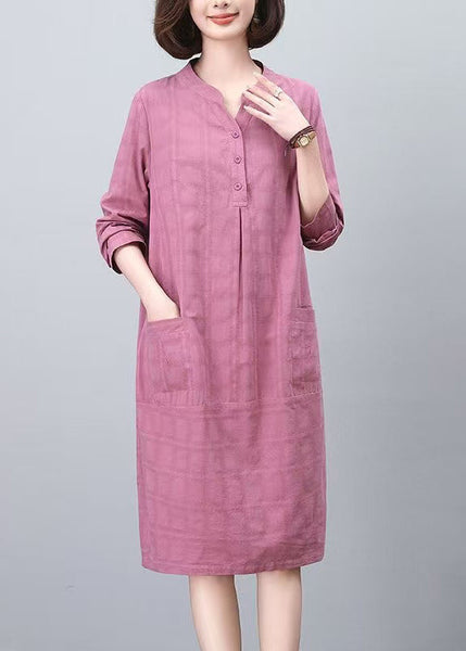 Purple Jacquard Cotton Dresses Day Size Spring Plus FashionChic