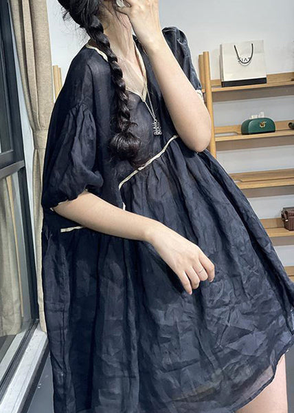 Plus Size Red Wrinkled Patchwork Mid Dress Summer UU038 OM-MM240820