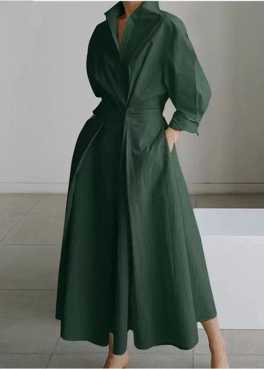 Green Fit Cinched Size Maxi Silm Spring Dresses Tea Plus FashionChic