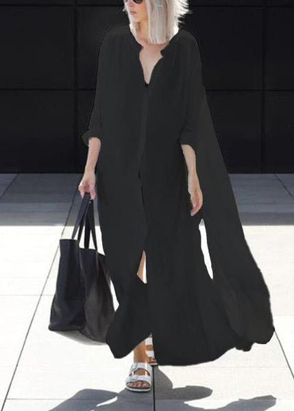 Shirts 50+ Plus Cotton Size Oversized White Long Open UPF Side FashionChic