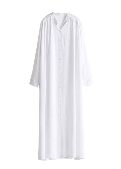 Shirts 50+ Plus Cotton Size Oversized White Long Open UPF Side FashionChic