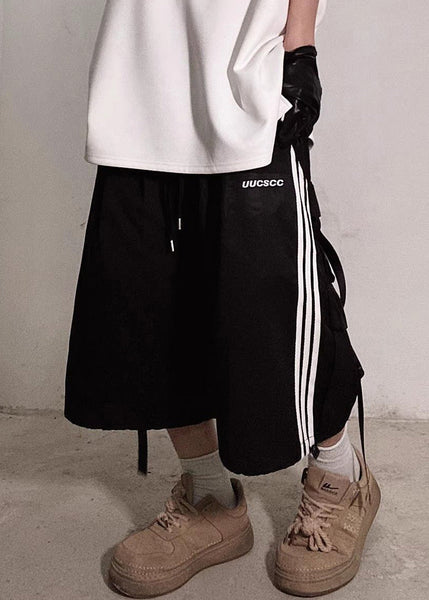 Size Shorts Plus Pockets White Cotton Men Summer Striped FashionChic