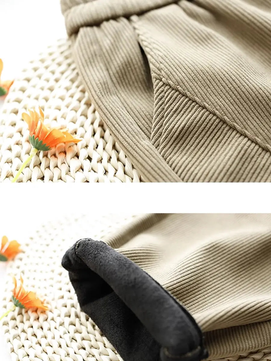 Plus Size Women Vintage Croduroy Plush Warm Harem Pants Ada Fashion