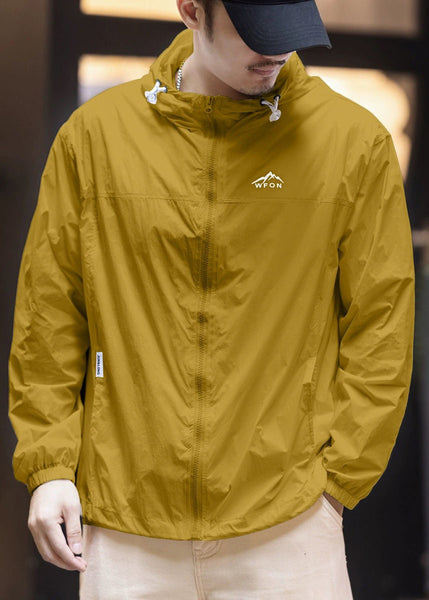 Ice Coat Size Thin Hooded Mens Silk 50+ UPF Pockets Plus Yellow FashionChic