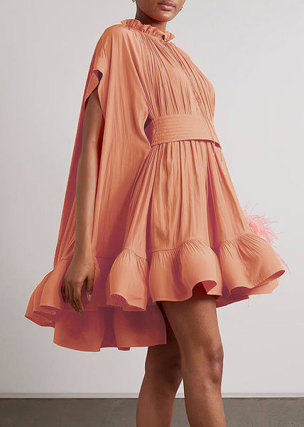 Lace Size Mini Up Summer Ruffled Yellow Plus Dress FashionChic