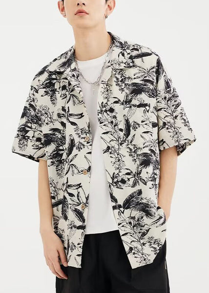 Button Print Men Shirts Design Original Summer Cotton FashionChic