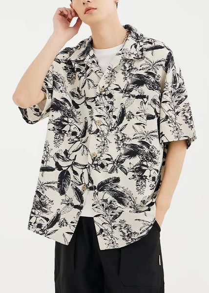 Button Print Men Shirts Design Original Summer Cotton FashionChic