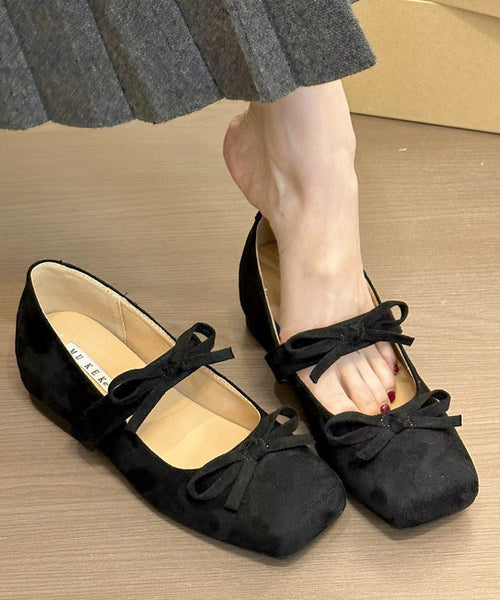 Splicing Bow Shoes Purple Wedge Suede French FashionChic