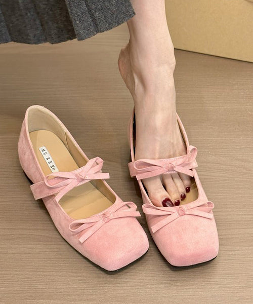 Splicing Bow Shoes Purple Wedge Suede French FashionChic