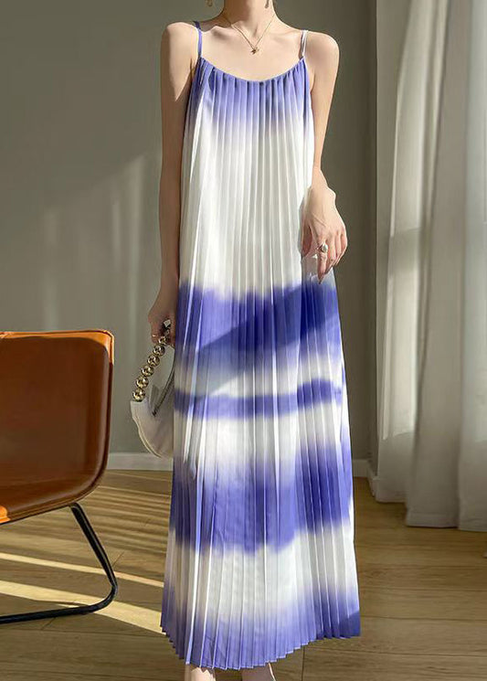 Purple Gradient Color Cotton Maxi Dress Cold Shoulder Summer AB1015 Genistyle Shop