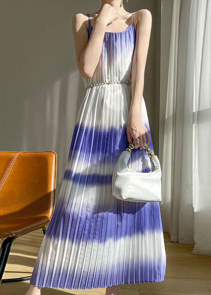 Purple Gradient Color Cotton Maxi Dress Cold Shoulder Summer AB1015 Genistyle Shop