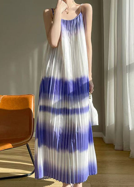 Purple Gradient Color Cotton Maxi Dress Cold Shoulder Summer AB1015 Genistyle Shop