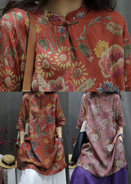 Purple Side Open Button Maxi Linen Shirt Summer VV085 HS-STP240627