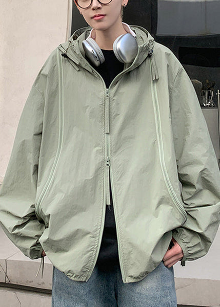 Oversized Zippered 50+ UPF Hooded Coat Purple Men FashionChic