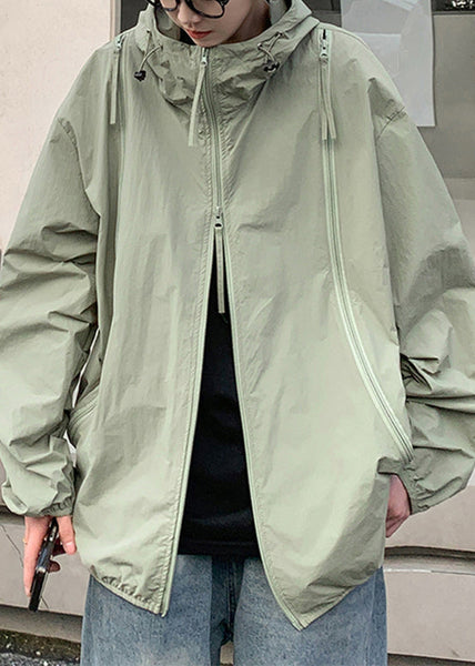 Oversized Zippered 50+ UPF Hooded Coat Purple Men FashionChic