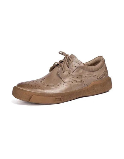 Real Leather Casual Brogue Style Oxford Shoes Women Ada Fashion