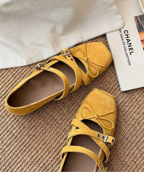 Bow Suede Splicing Strap Cross Red Boutique Shoes Wedge FashionChic