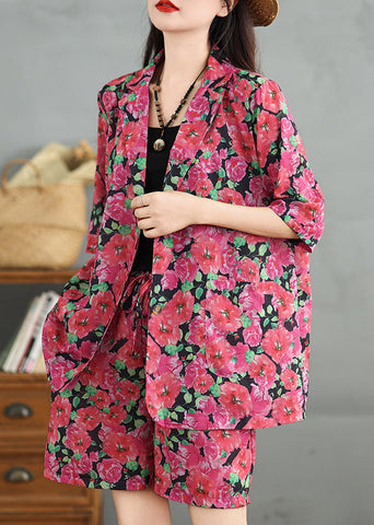 Spring Waist Cotton Pan Red Set Two Elastic Piece Peter Collar FashionChic