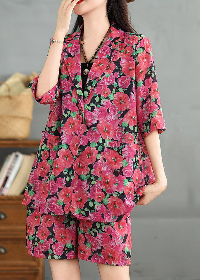 Spring Waist Cotton Pan Red Set Two Elastic Piece Peter Collar FashionChic