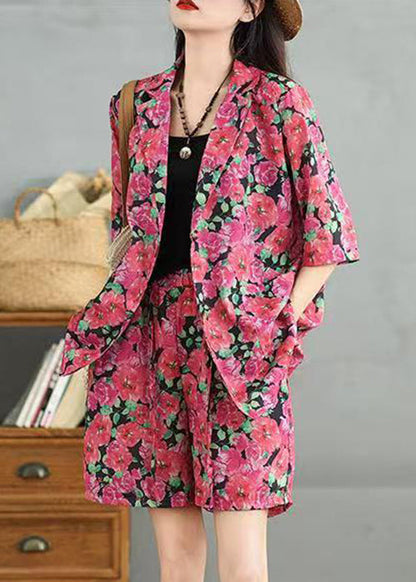 Spring Waist Cotton Pan Red Set Two Elastic Piece Peter Collar FashionChic