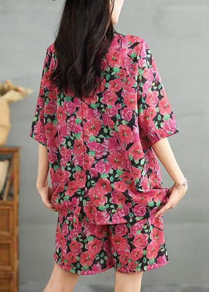 Spring Waist Cotton Pan Red Set Two Elastic Piece Peter Collar FashionChic