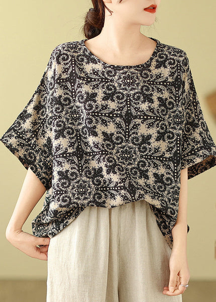 Short Sleeve Top Loose O-Neck Red FashionChic