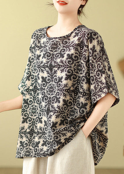 Short Sleeve Top Loose O-Neck Red FashionChic