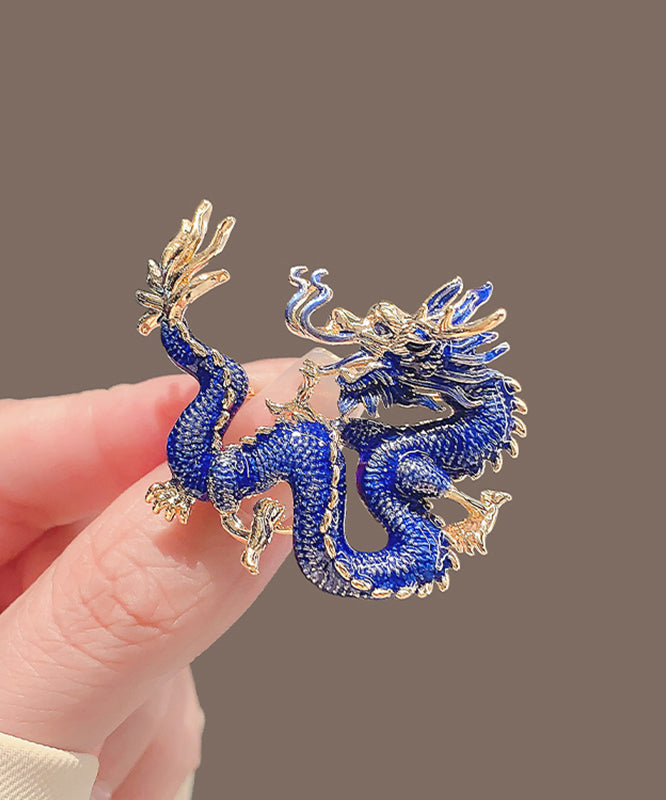 Regular Blue Alloy Enamel Dragon Shaped Brooches WP014 JEW-BRO241112