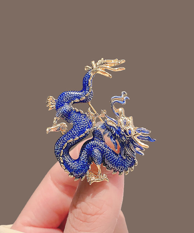 Regular Blue Alloy Enamel Dragon Shaped Brooches WP014 JEW-BRO241112