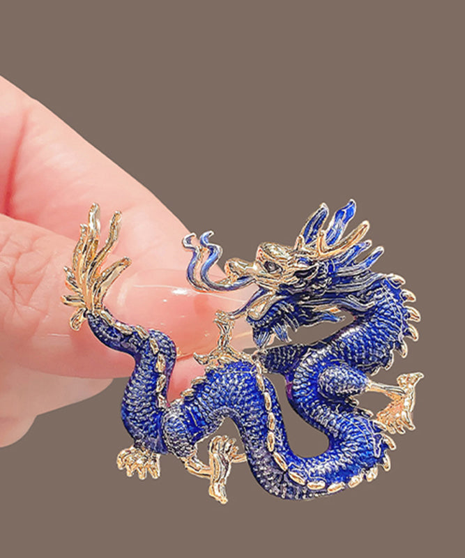 Regular Blue Alloy Enamel Dragon Shaped Brooches WP014 JEW-BRO241112