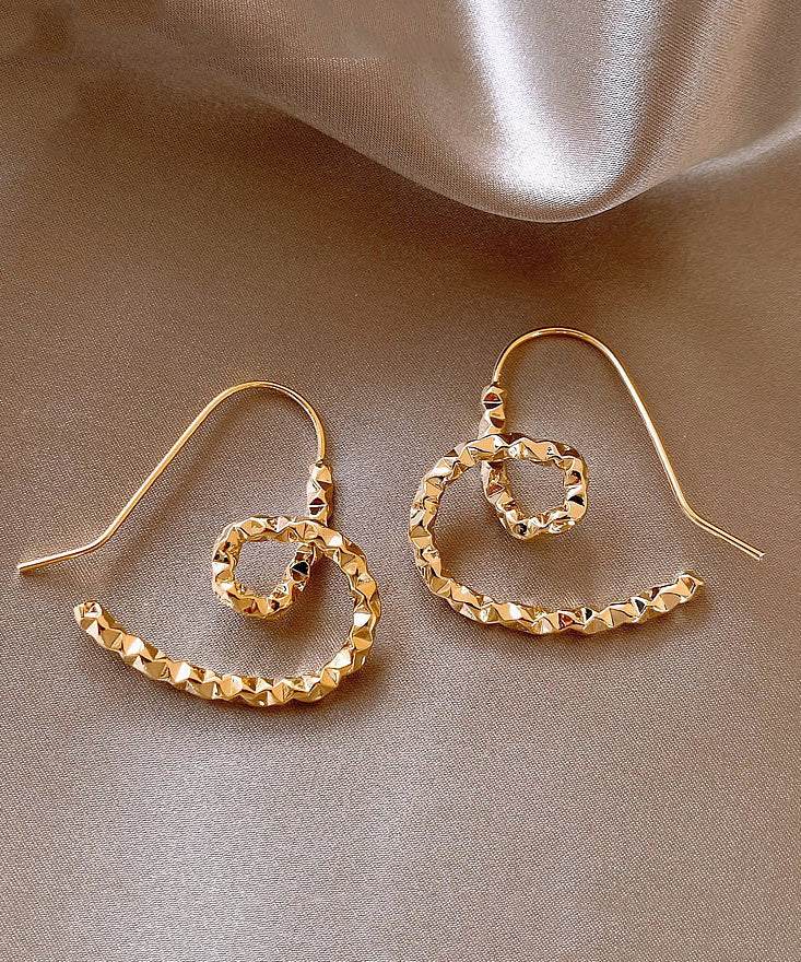 Regular Gold Copper Alloy Love Hoop Earrings RB017 ABC