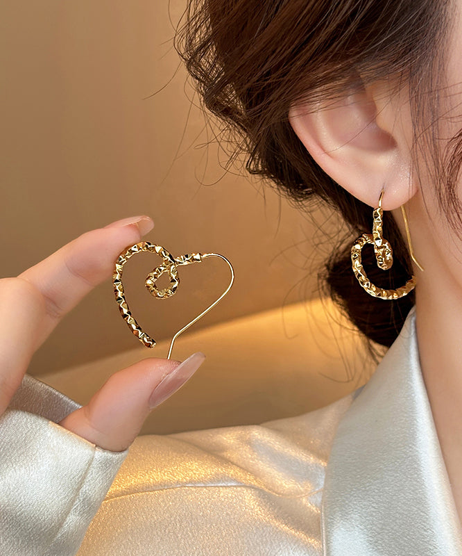 Regular Gold Copper Alloy Love Hoop Earrings RB017 ABC