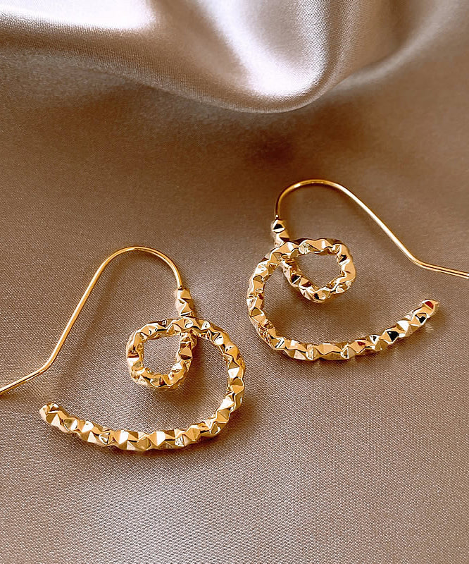 Regular Gold Copper Alloy Love Hoop Earrings RB017 ABC