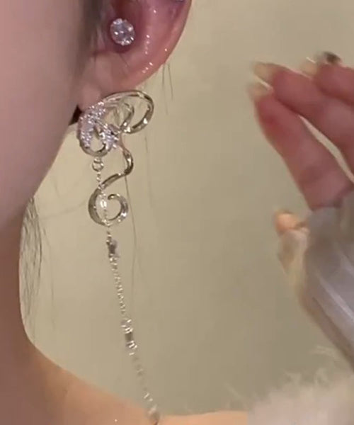 Regular Silk Copper Overgild Bow Tassel Drop Earrings II012 JEW-EAR240825