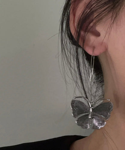 Earrings 925 Butterfly Drop Retro Silver FashionChic