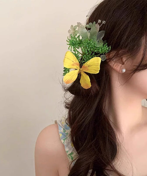 Butterfly Hairpin Alloy Blue Retro Floral FashionChic