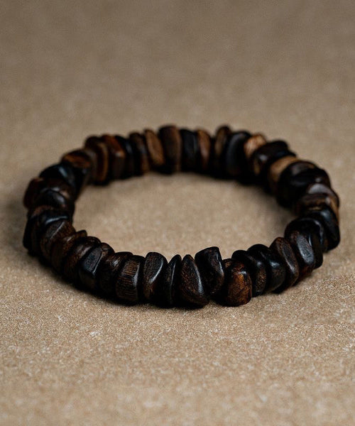 Retro Brown Sandalwood Buddha Beads Bracelet QU021 JEW-BRA241007