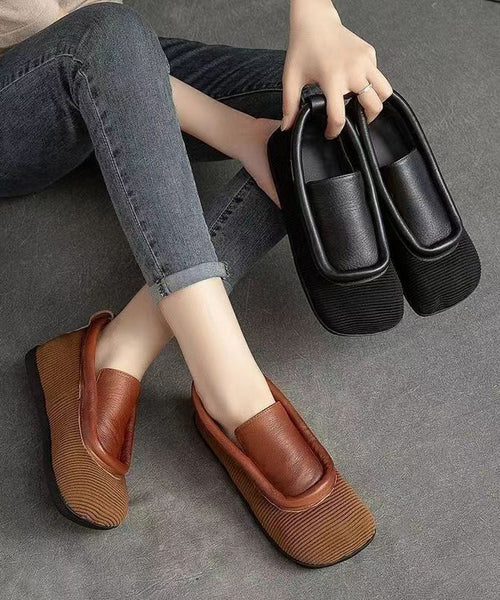 Retro Casual Versatile And Comfortable Cowhide Flat Shoes CZ1017 Ada Fashion