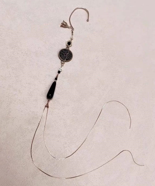 Earrings Glass Retro Coin Tassel Beads Copper Gold Drop FashionChic