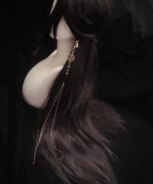 Earrings Glass Retro Coin Tassel Beads Copper Gold Drop FashionChic