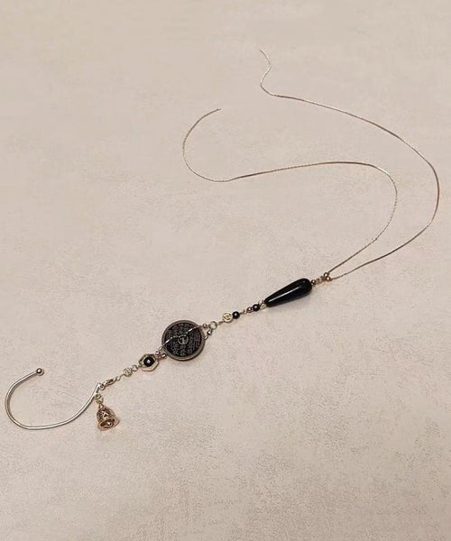 Earrings Glass Retro Coin Tassel Beads Copper Gold Drop FashionChic