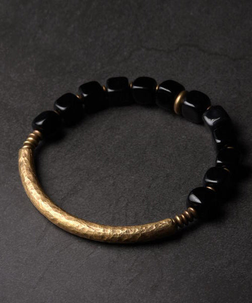 Obsidian Copper Retro Bracelet Gold FashionChic