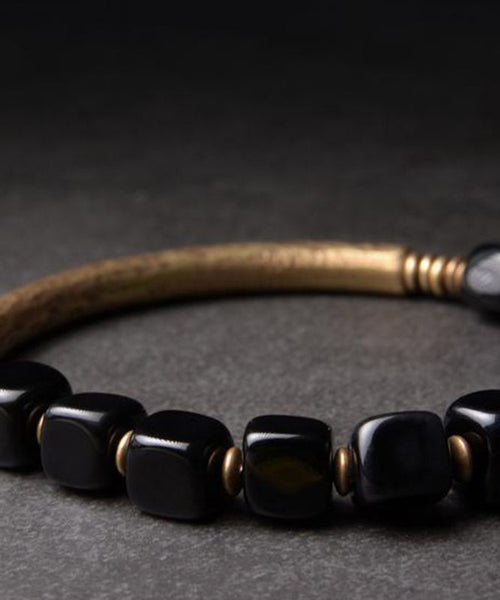 Obsidian Copper Retro Bracelet Gold FashionChic