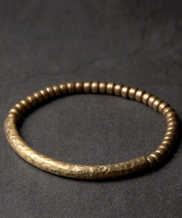 Bead Patchwork Bracelet Gold Copper Retro Men FashionChic