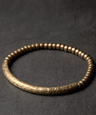 Bead Patchwork Bracelet Gold Copper Retro Men FashionChic