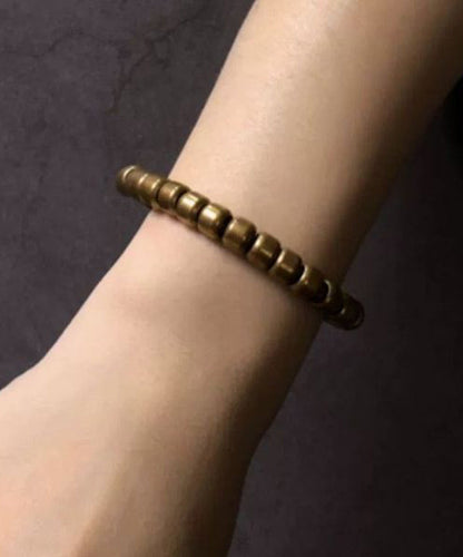 Bead Patchwork Bracelet Gold Copper Retro Men FashionChic